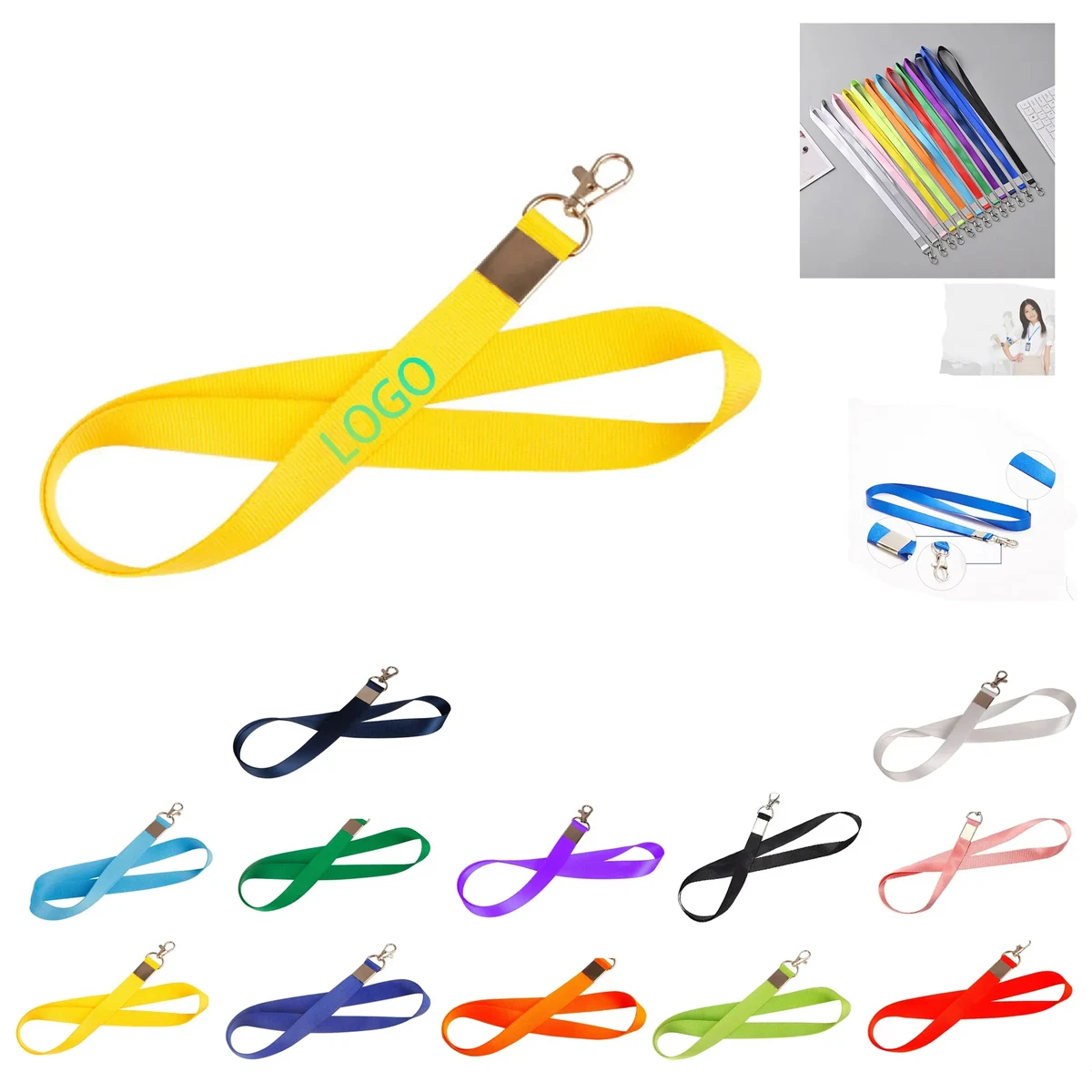 Polyester Colored Webbing ID Badge Lanyard 1