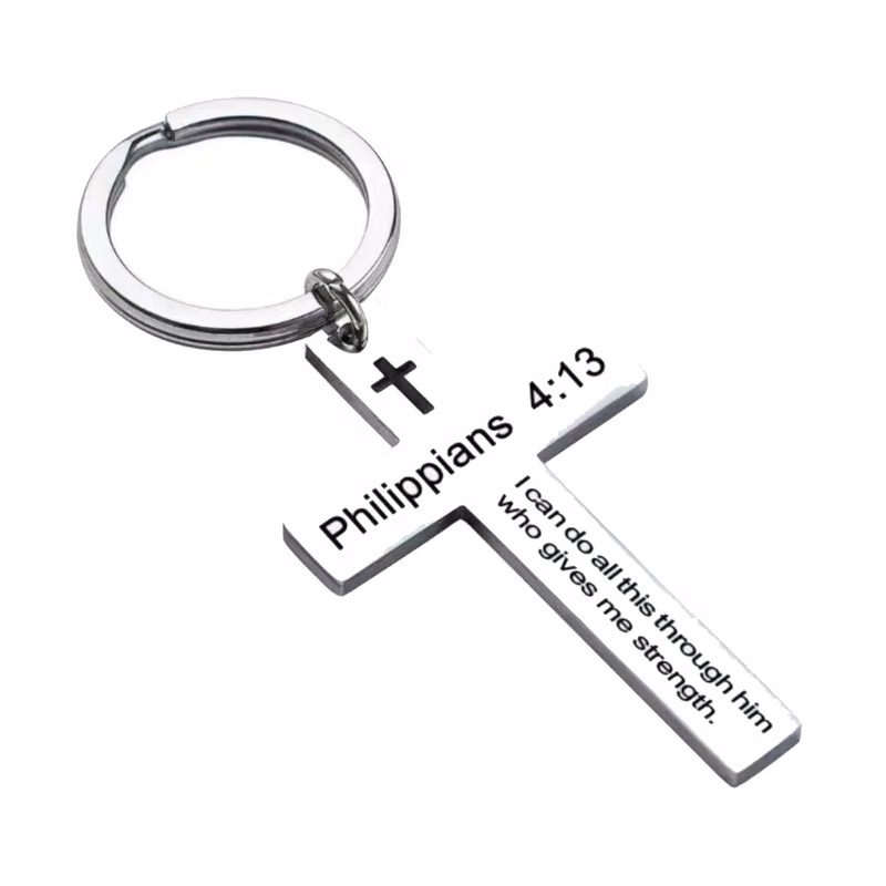 Cross Shape Stainless Steel Keychain Custom