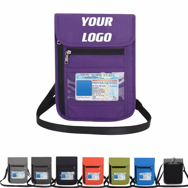 RFID Blocking Stash Neck Wallet Passport Holder