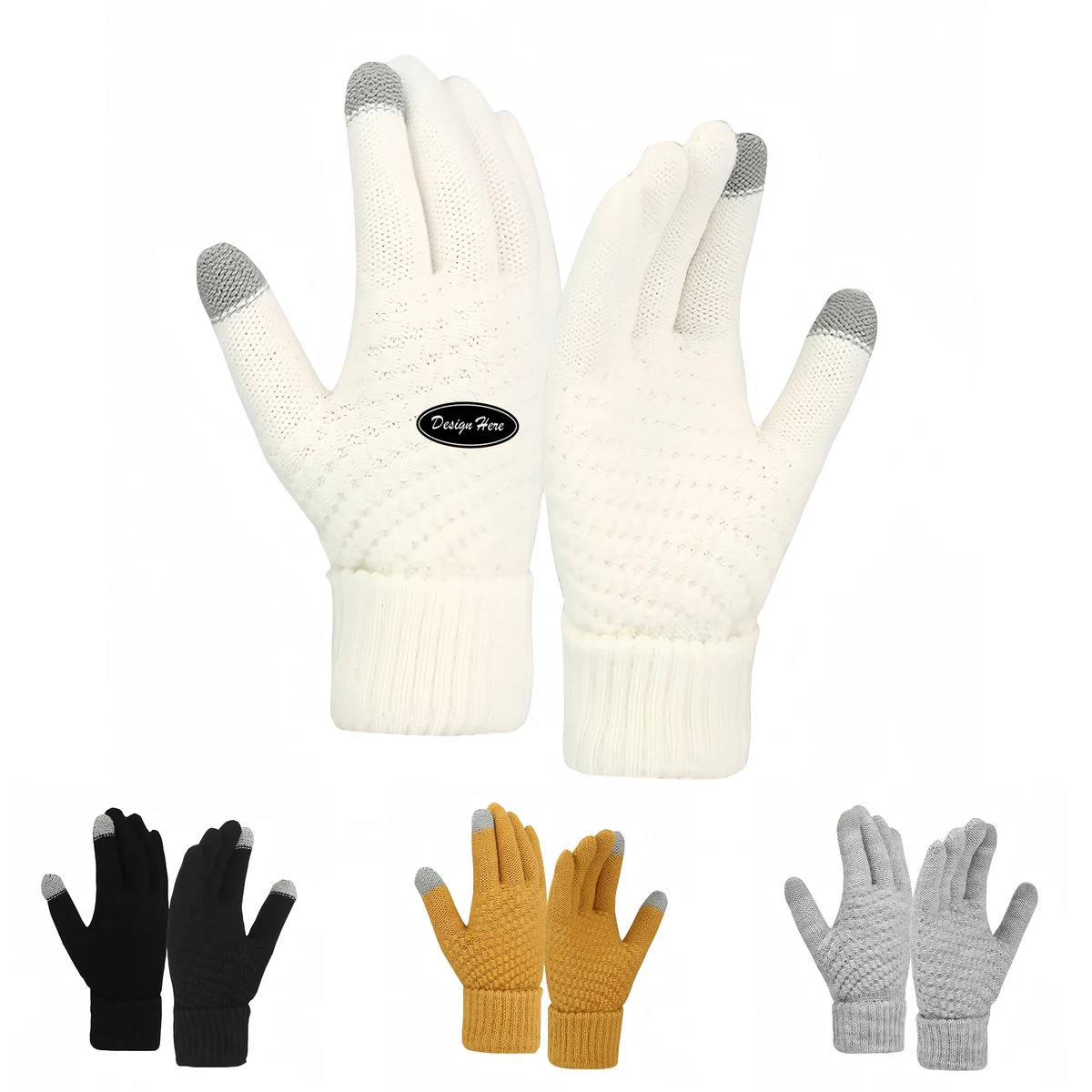 Customizable Warm Winter Gloves with a Touchscreen Function 1