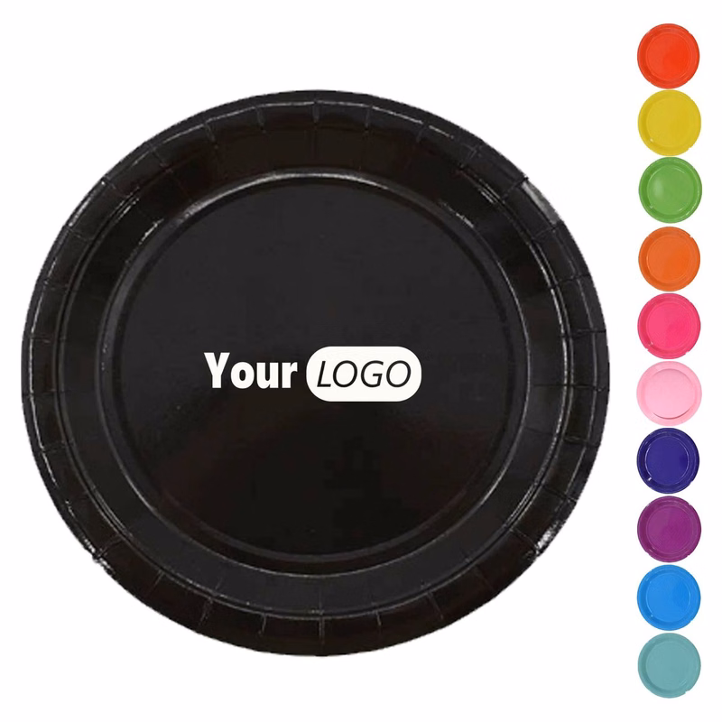 Colorful 9 Inch Disposable Paper Plates for Birthday Parties