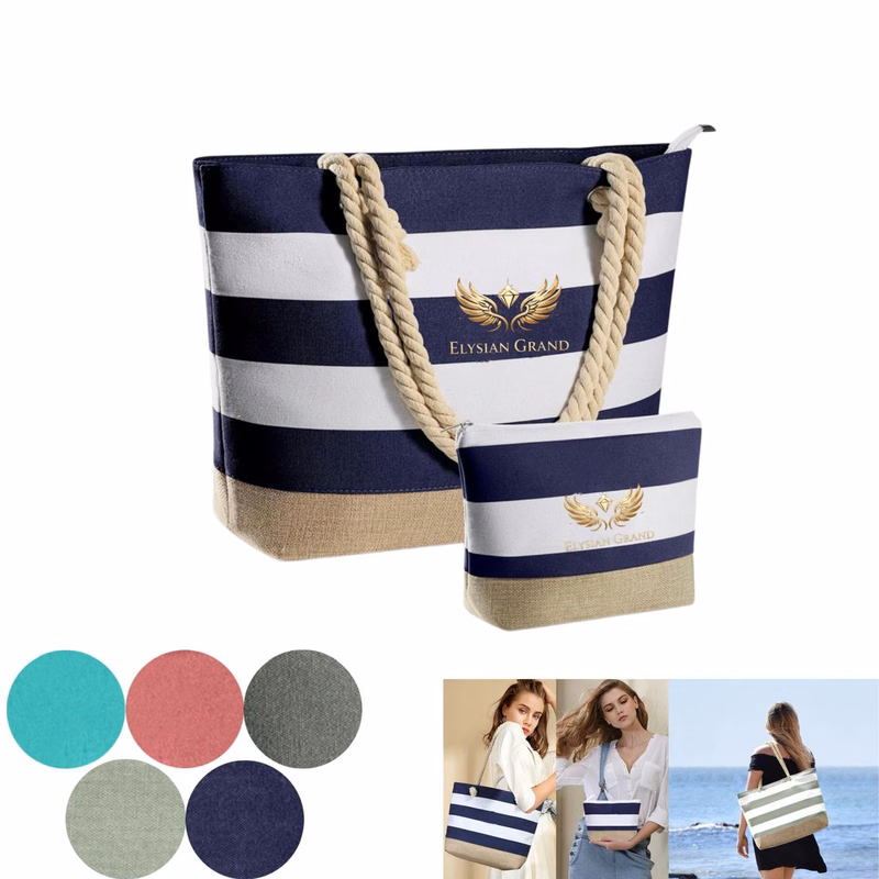 Beach Bag with Makeup Bag
