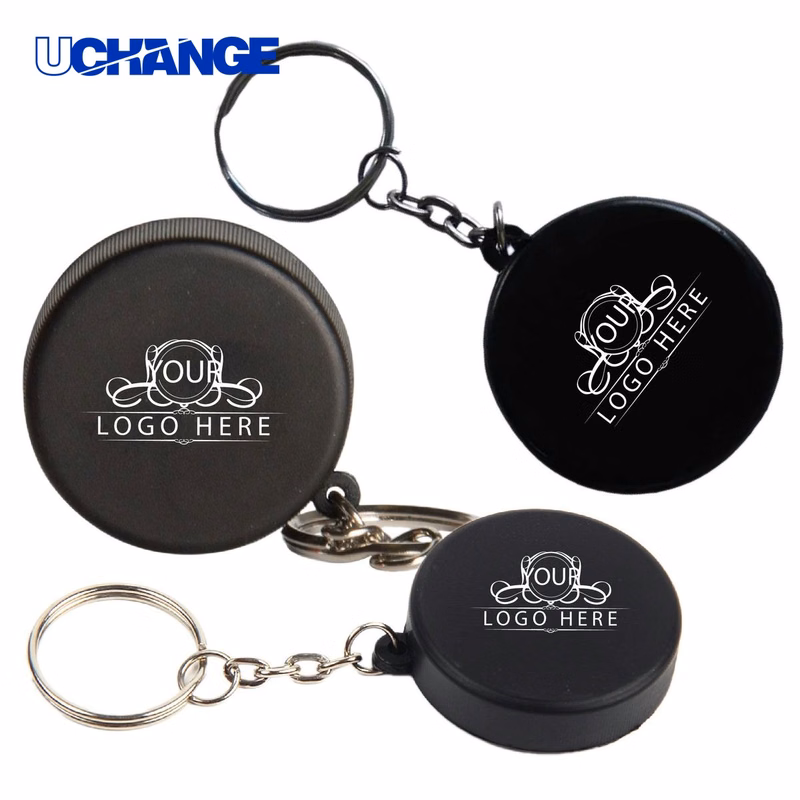 Hockey Puck Stress Reliever Key Tag
