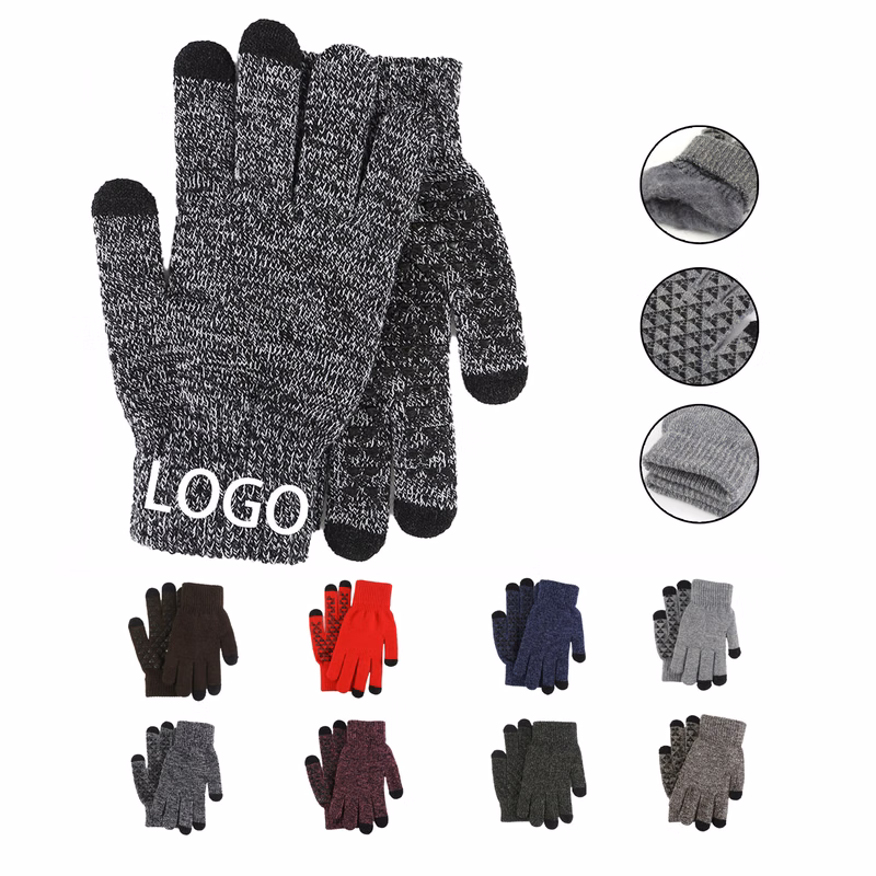Non-slip Touchscreen Knitted Gloves MOQ 20