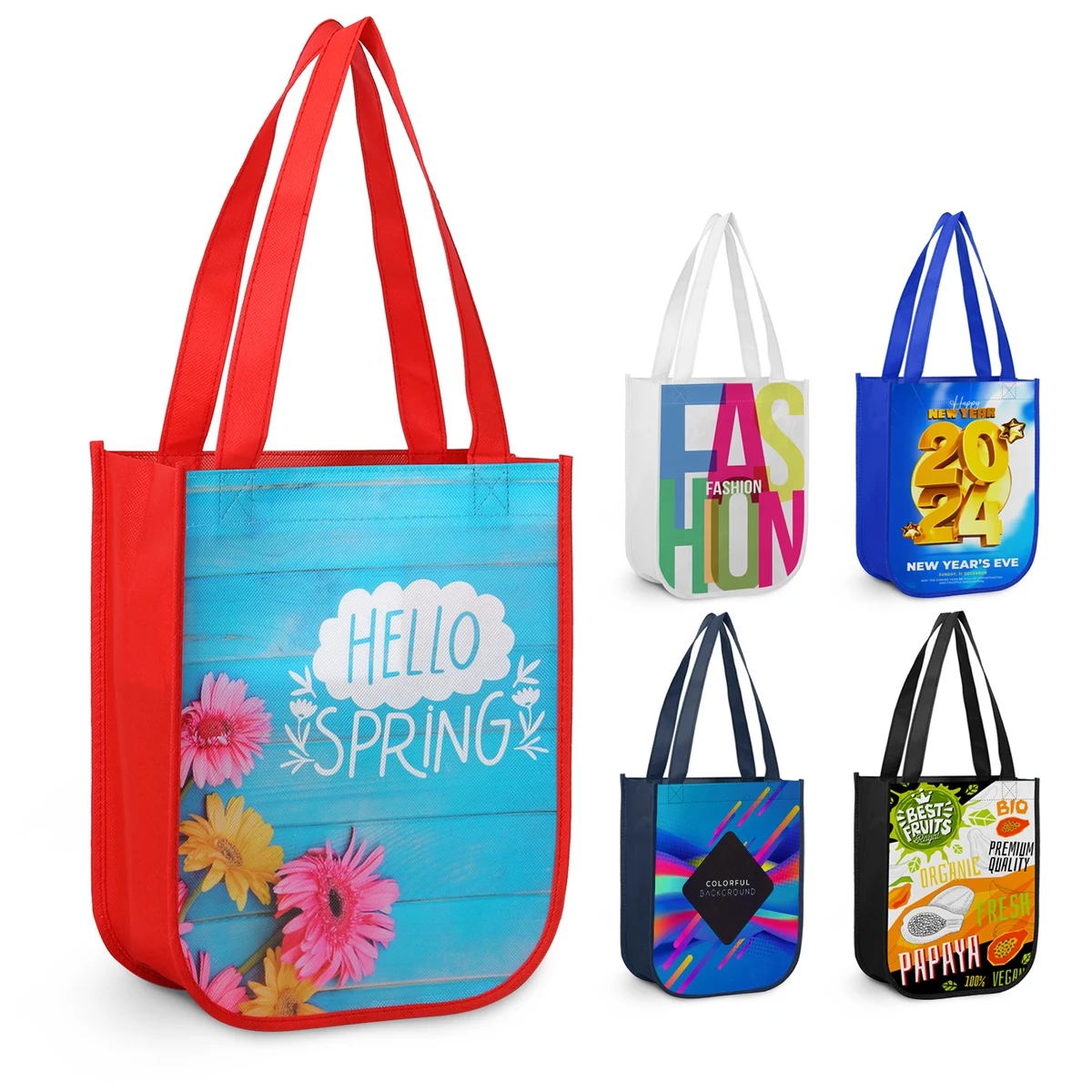 Small Laminated Curved Bottom Non-Woven Gift Bag 1