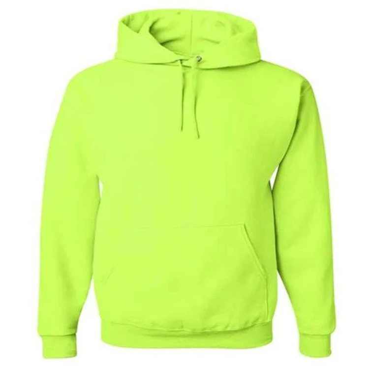 NuBlend Hooded Pullover Neon Green Large, custom hoodie or sweatshirt with logo imprint 1