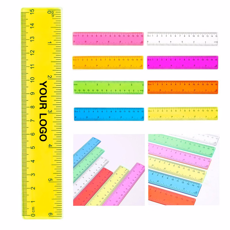 6 Inch Plastic Ruler Set with Inch and CM Marks