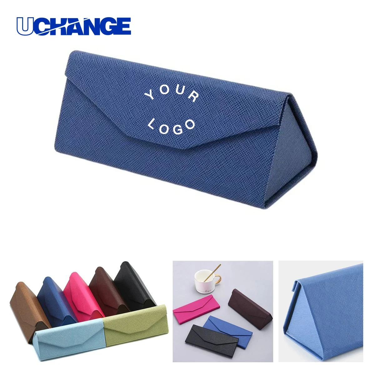 Compact Metal Leather Eyeglass Case 1