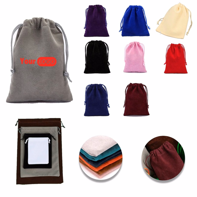 Soft Velvet Drawstring Bag for Jewelry Storage