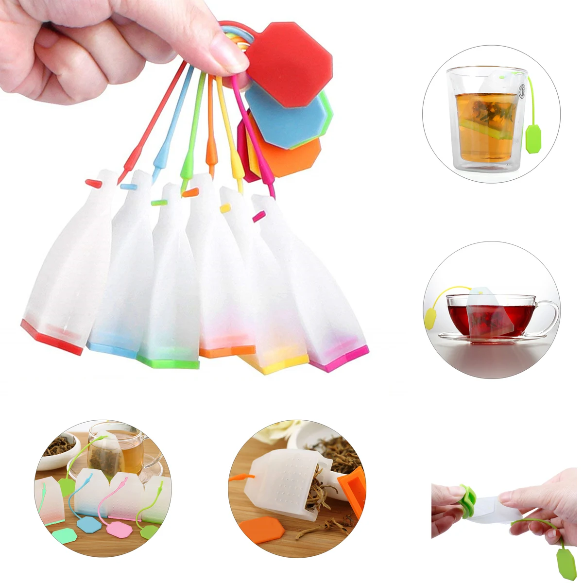 Silicone Reusable Tea Bag Filters 1