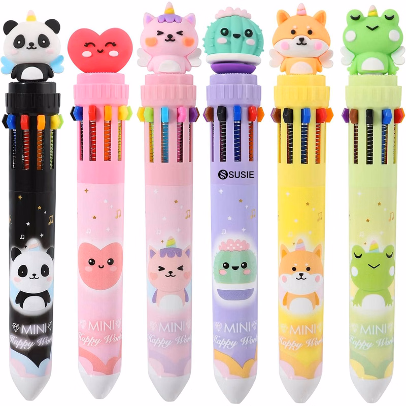 Multicolor Cartoon Silicone Ballpoint Pen for Students
