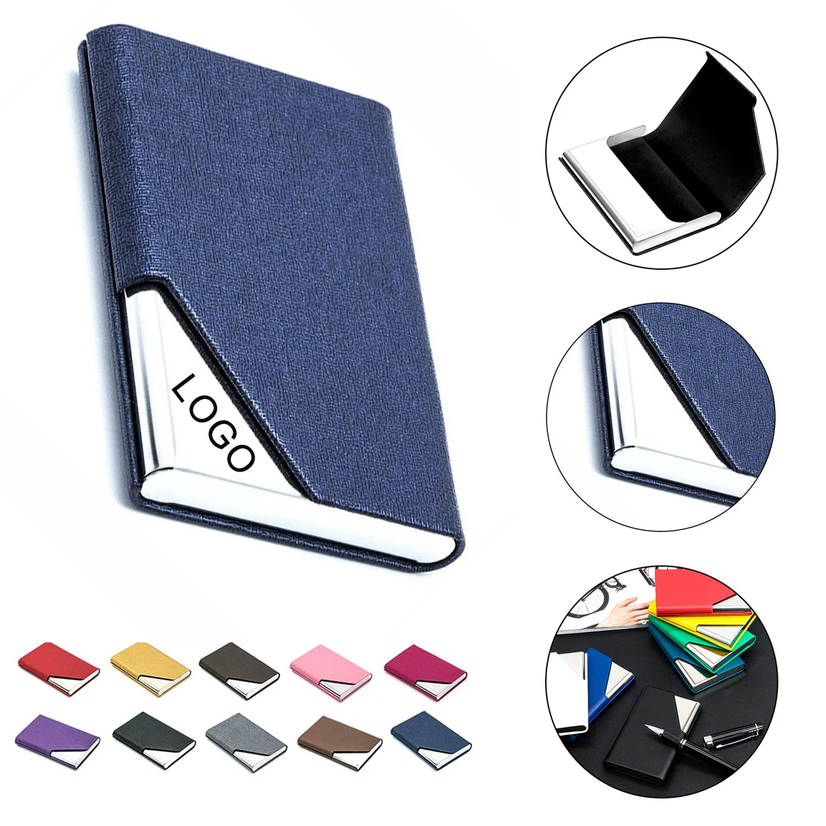 PU Leather Stainless Steel Card Case 1