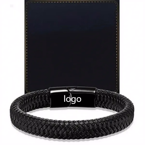 Magnetic Leather Bracelet, Hand-Woven for Events, Gifting and Everyday Use