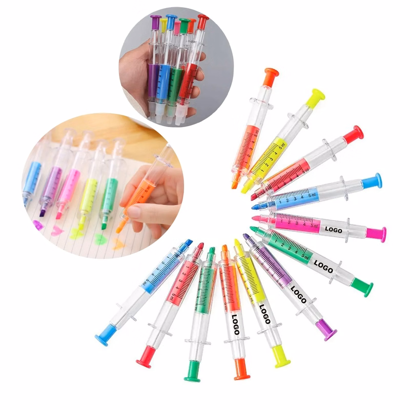 Pen and Syringe shape highlighter combo marker