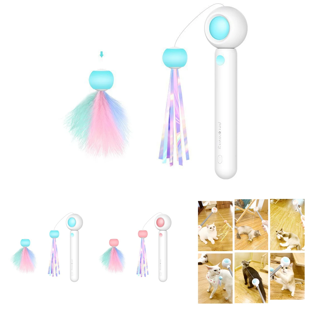 Retractable Cat Teaser Wand Toy 1
