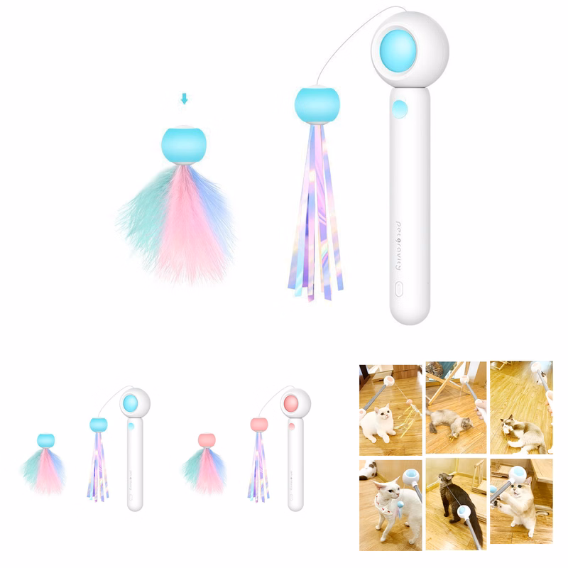 Retractable Cat Teaser Wand Toy