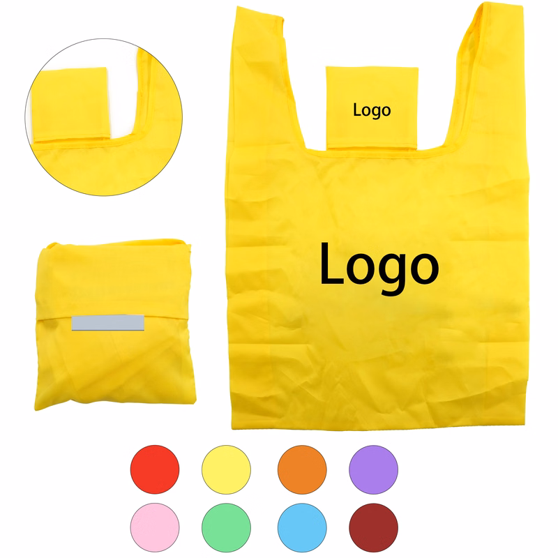 MOQ100 Foldable Shopping Tote Bag With Small Pocket