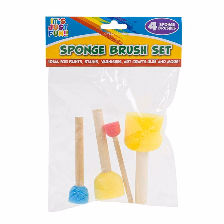 Sponge Brush Set Assorted 4pc