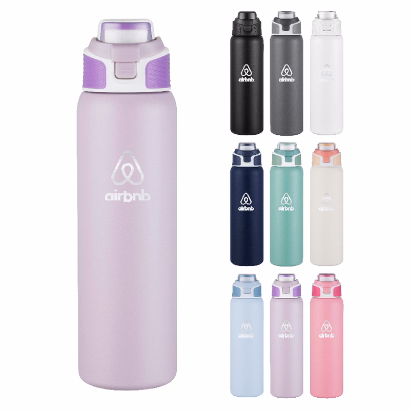 Union Printed - 28 oz. Vacuum Bottle w/ Carry Handle - Laser Engraved