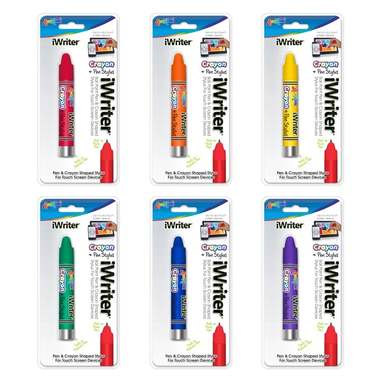 1 Pack iWriter Crayon Shaped Ball Point Pen with Stylus 1