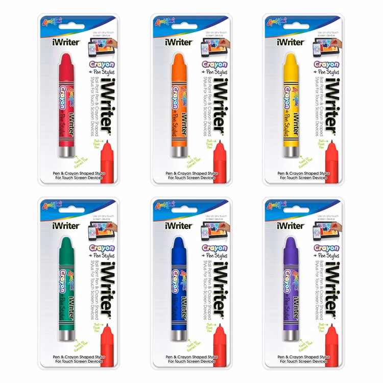 1 Pack iWriter Crayon Shaped Ball Point Pen with Stylus