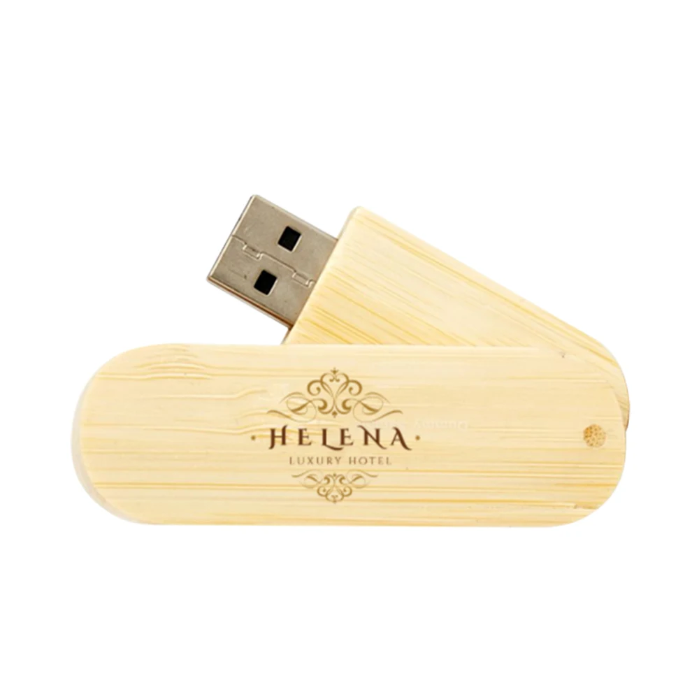 Hinsdale Eco-Friendly Bamboo Swivel USB 1