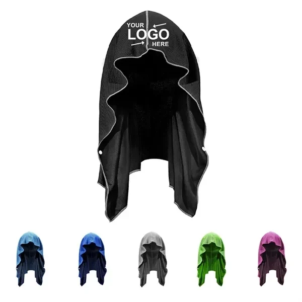 Custom Microfiber Cooling Hooded Towel — UPF 50+ UV Protection Sports Gear 1
