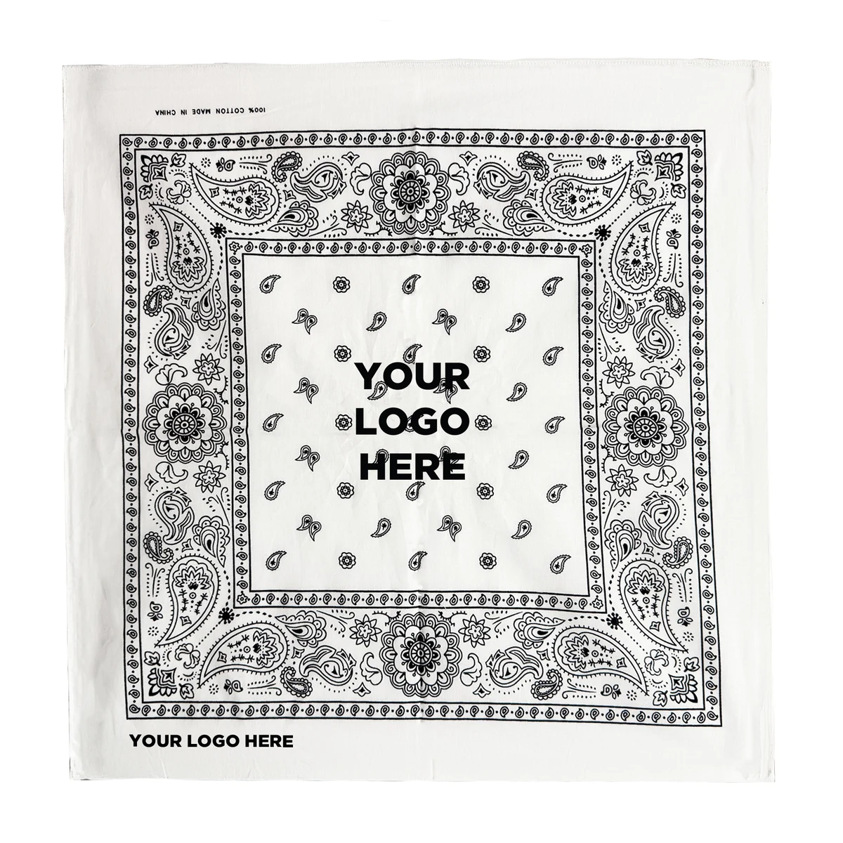 White Cotton Bandana 22" x 22" 1