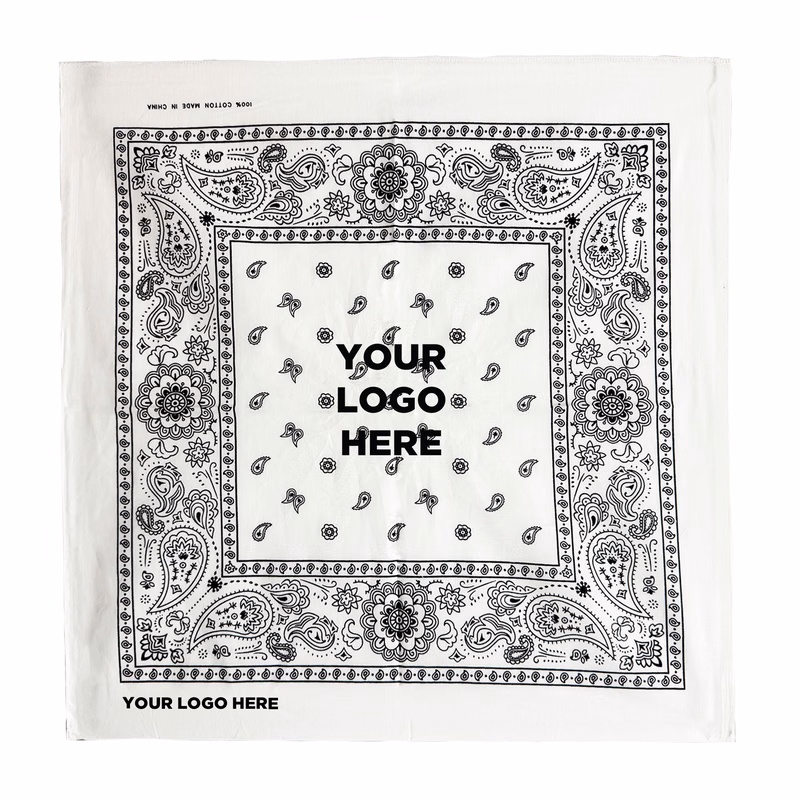 White Cotton Bandana 22" x 22"