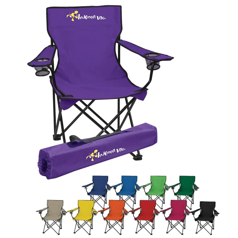 Foldable Camping Chair with Arm Rest and Two Drink Holders 1