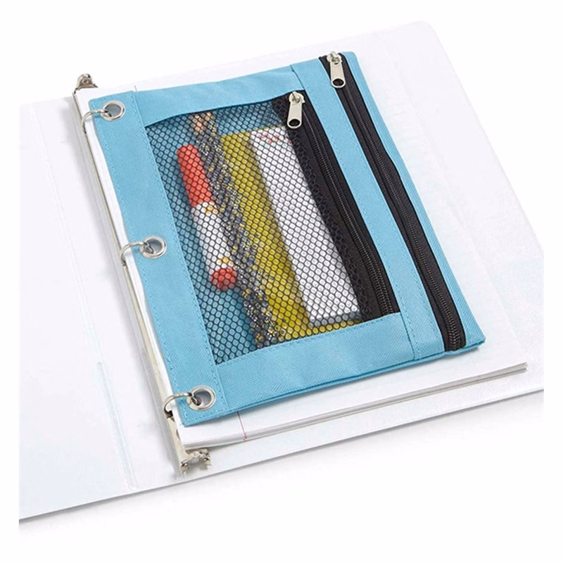 Three-hole Double Zipper Pencil Case