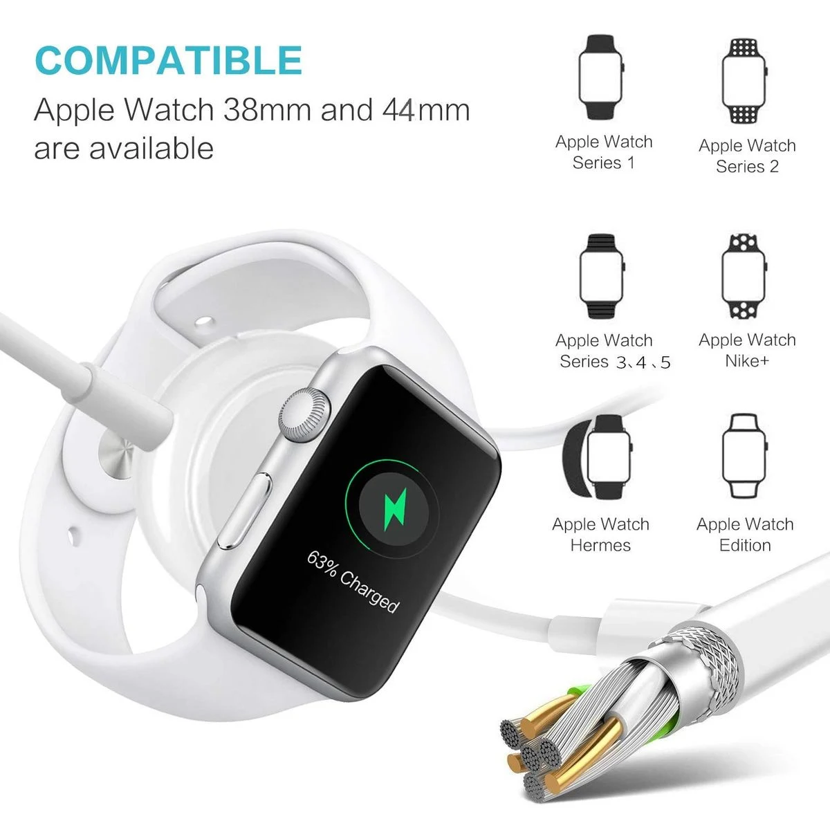 Magnetic Charging Cable for Apple Watch – Compatible with Series 1 to 6 1