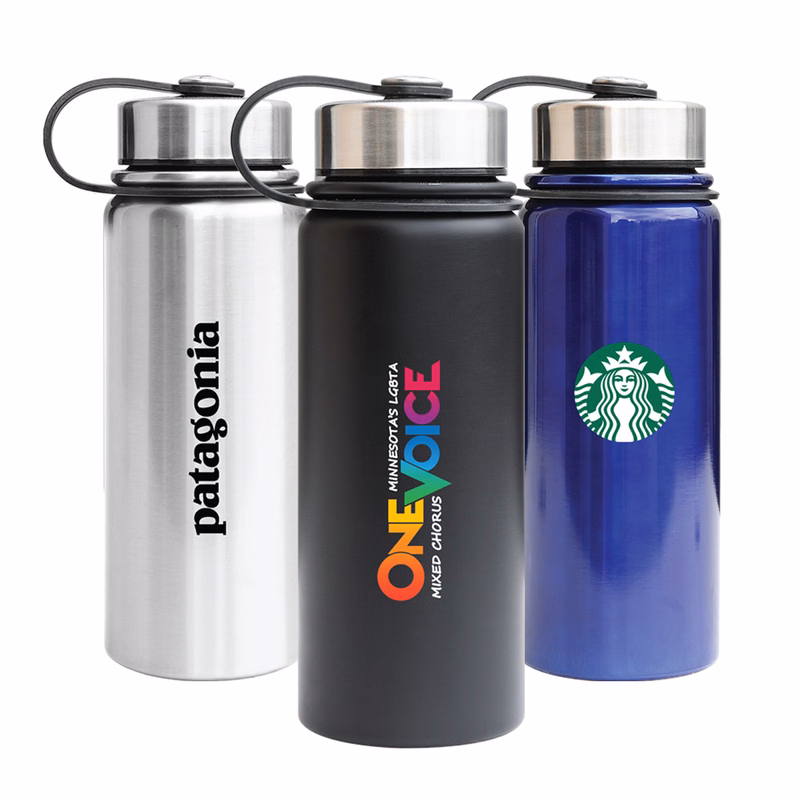 Summit 20oz Double Wall Vacuum Insulated 18/8 Stainless Steel Bottle (Black)