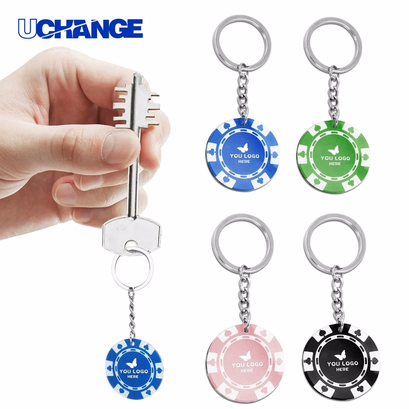 Full Color Acrylic Poker Chip Keychain