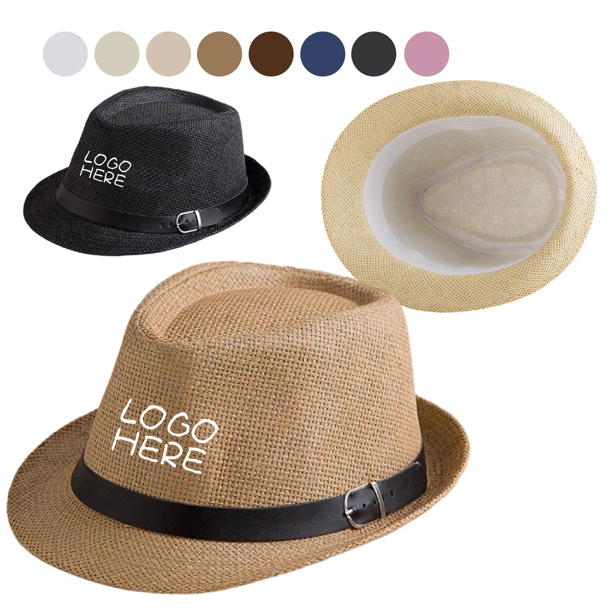 Men Summer Straw Trilby Hat 1