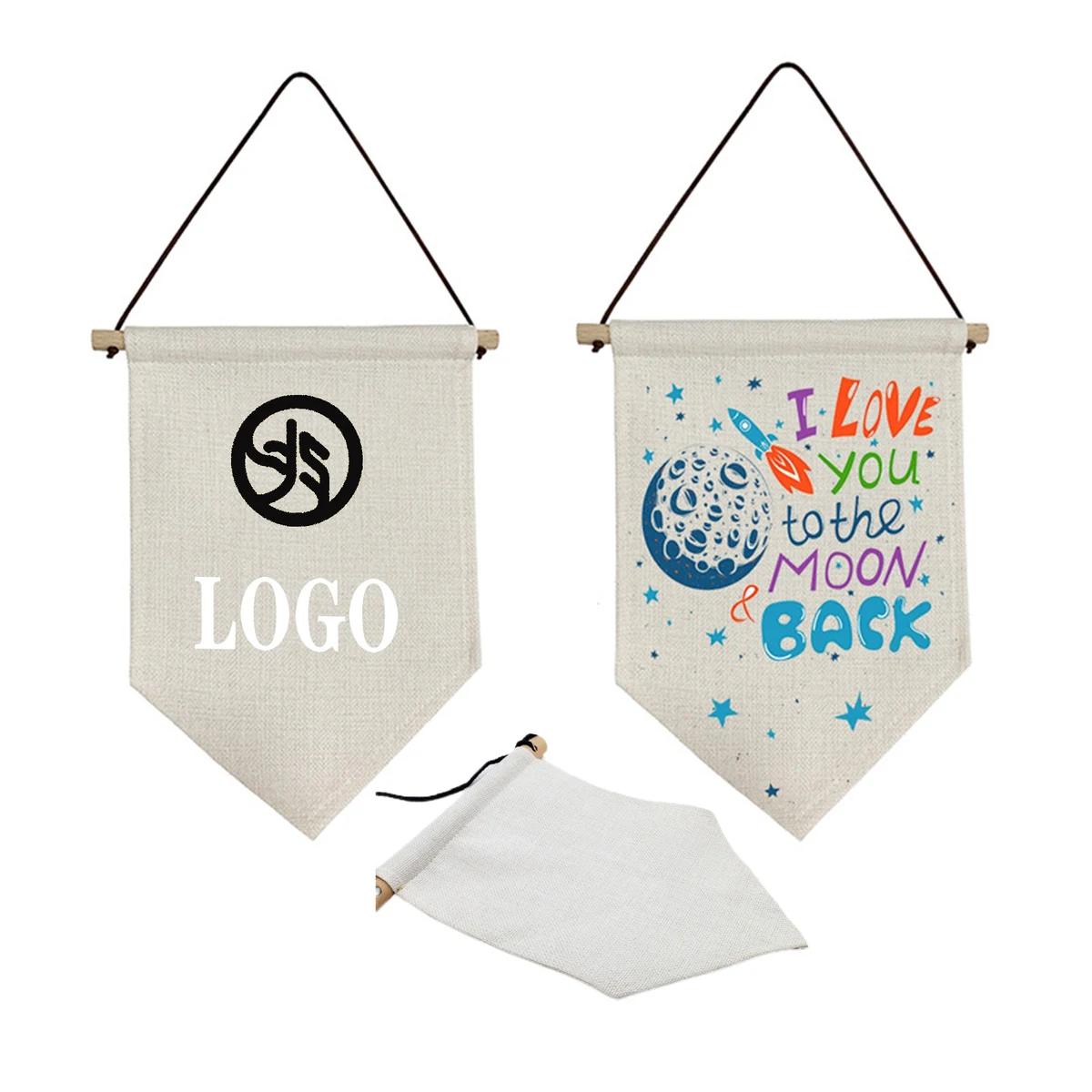 Linen Sublimation Triangle Flag And Banner Decoration 1