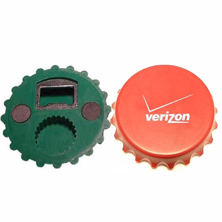 Jumbo size coaster shape magnetic bottle opener