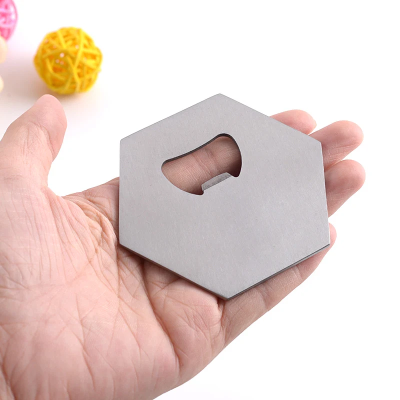 Hexagonal Stainless Steel Bottle Opener 1