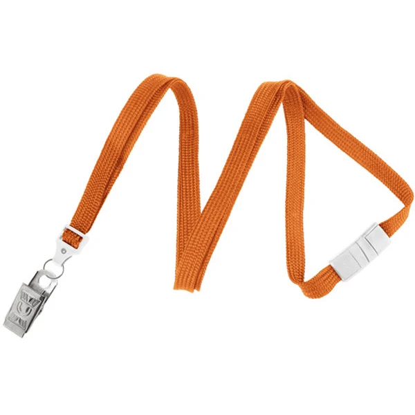 3/8" Breakaway Blank Lanyard w/Bulldog Clip (Orange) 1