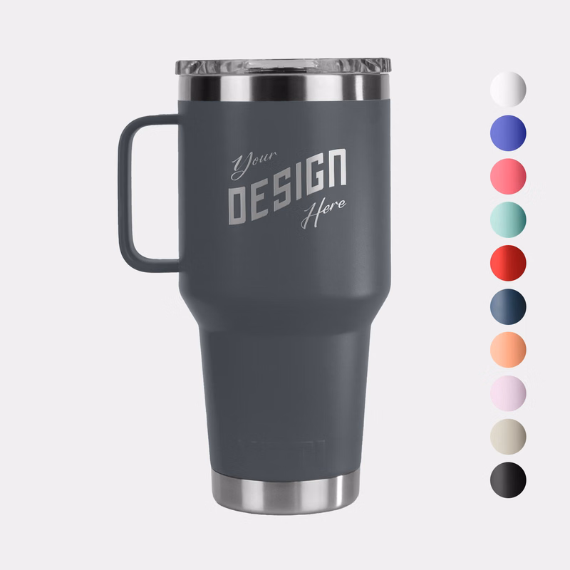 30 Oz YETI® Stainless Steel Insulated Travel Mug W/ Handle