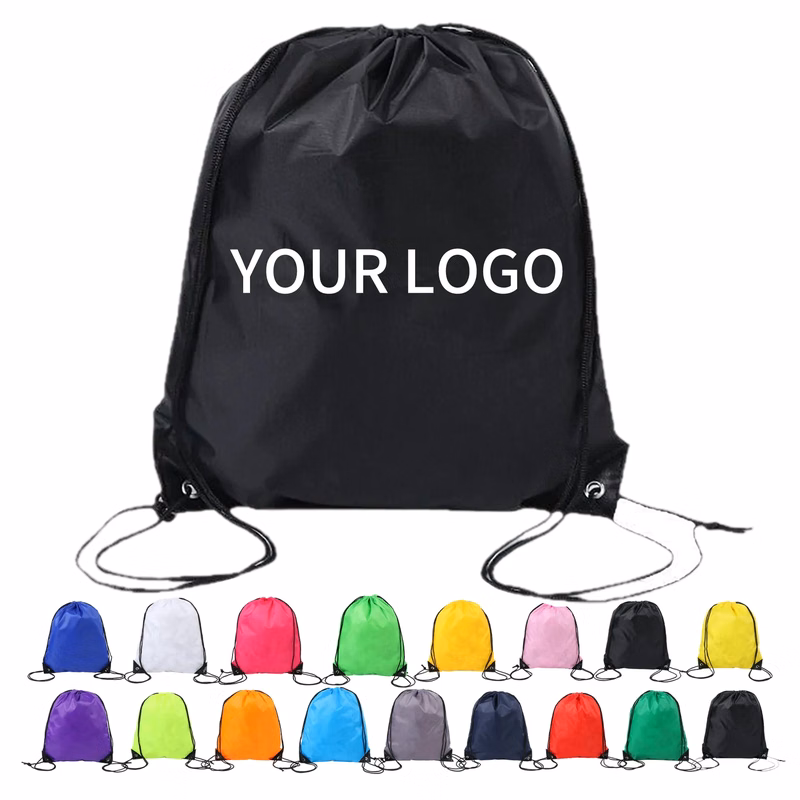 Polyester Drawstring Backpack 15.7x13.3 Inch Washable