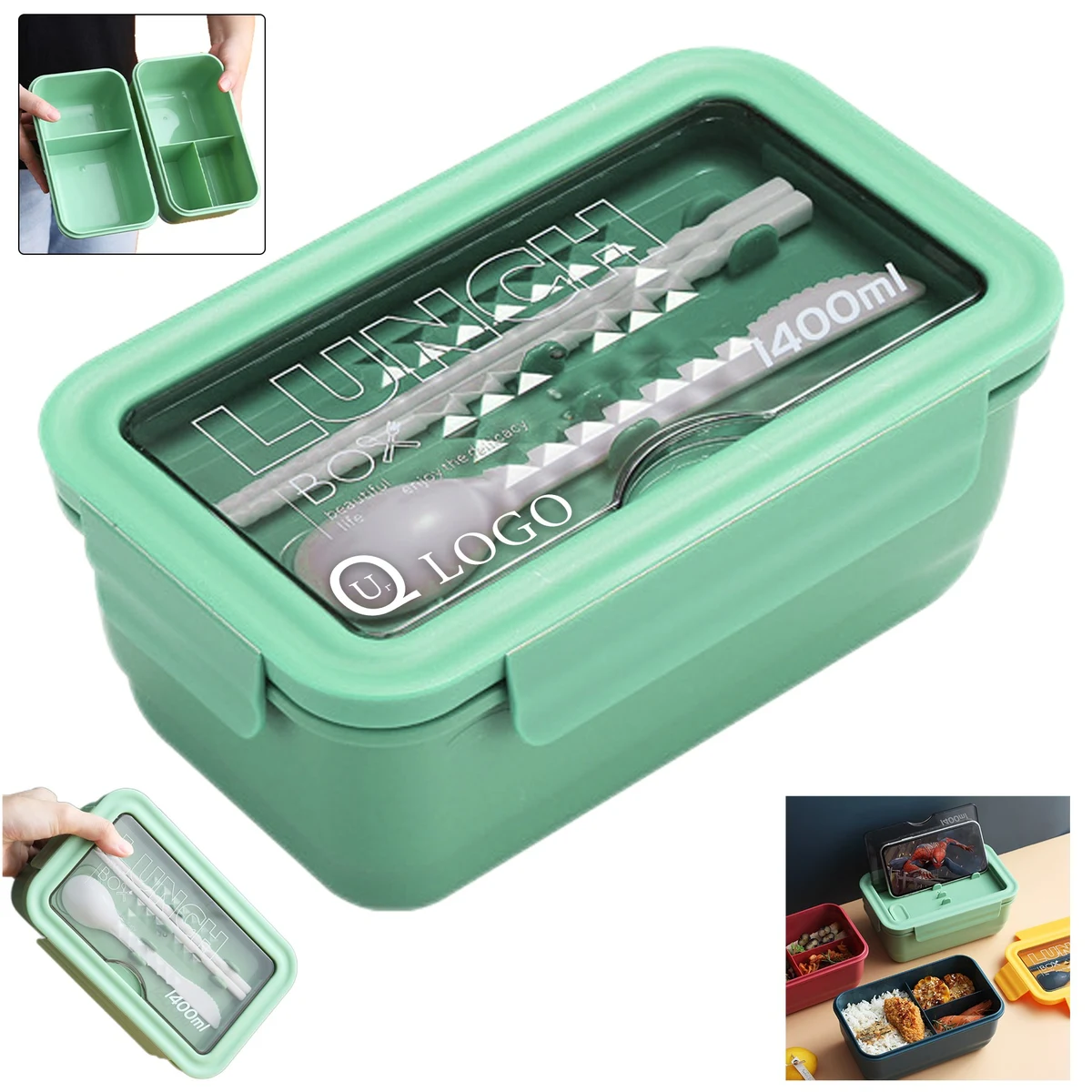 Portable Partitioned Lunch Box 1