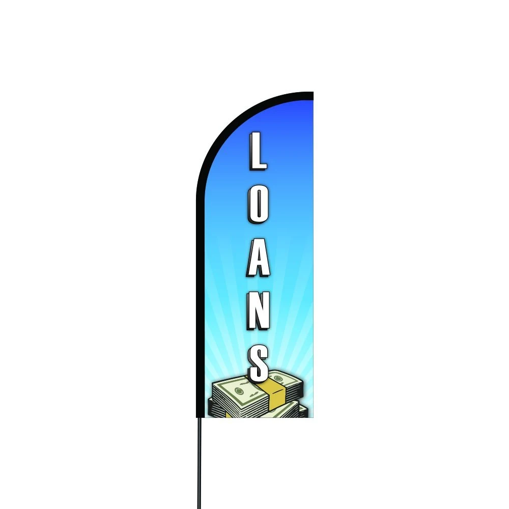 Loans Flag Kit 14' Feet Feather Flag Sign Outdoor Banner 1