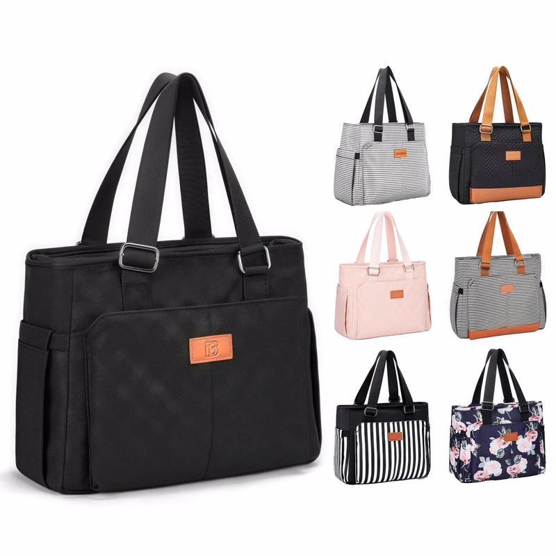 9L Oxford Insulated Cooler Lunch Bag w/ Pockets for Office