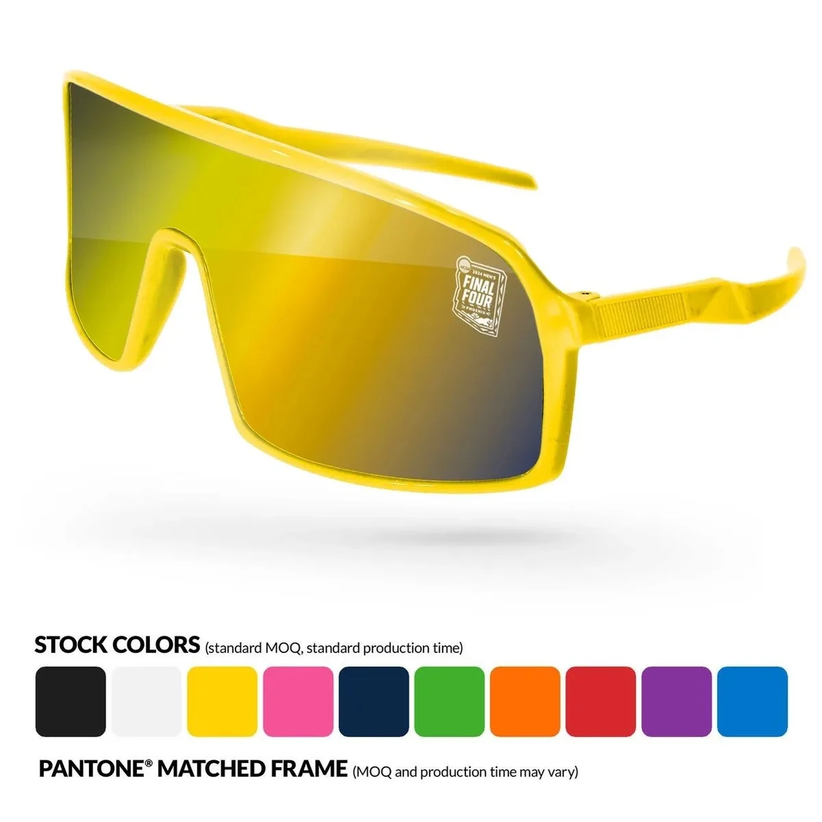 Sport Viper Mirror Sunglasses W/ 1 Color Lens Imprint 1