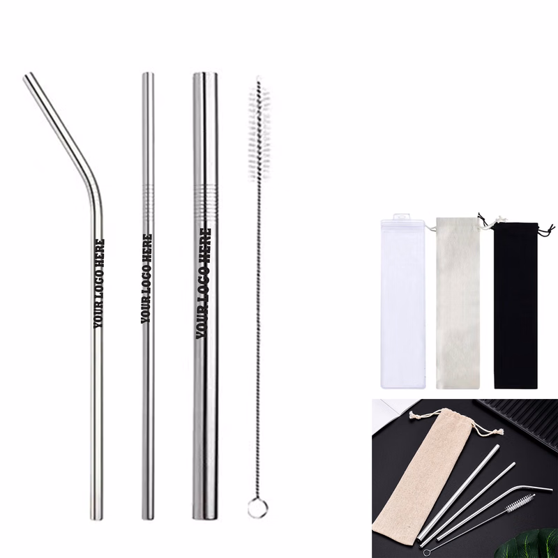 304 Stainless Straws 4 Pack Suit with Velvet Pouch