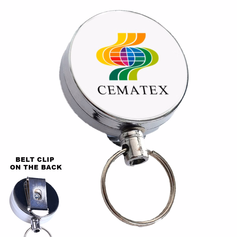 Full Metal Round Badge Reel w/ Belt Clip