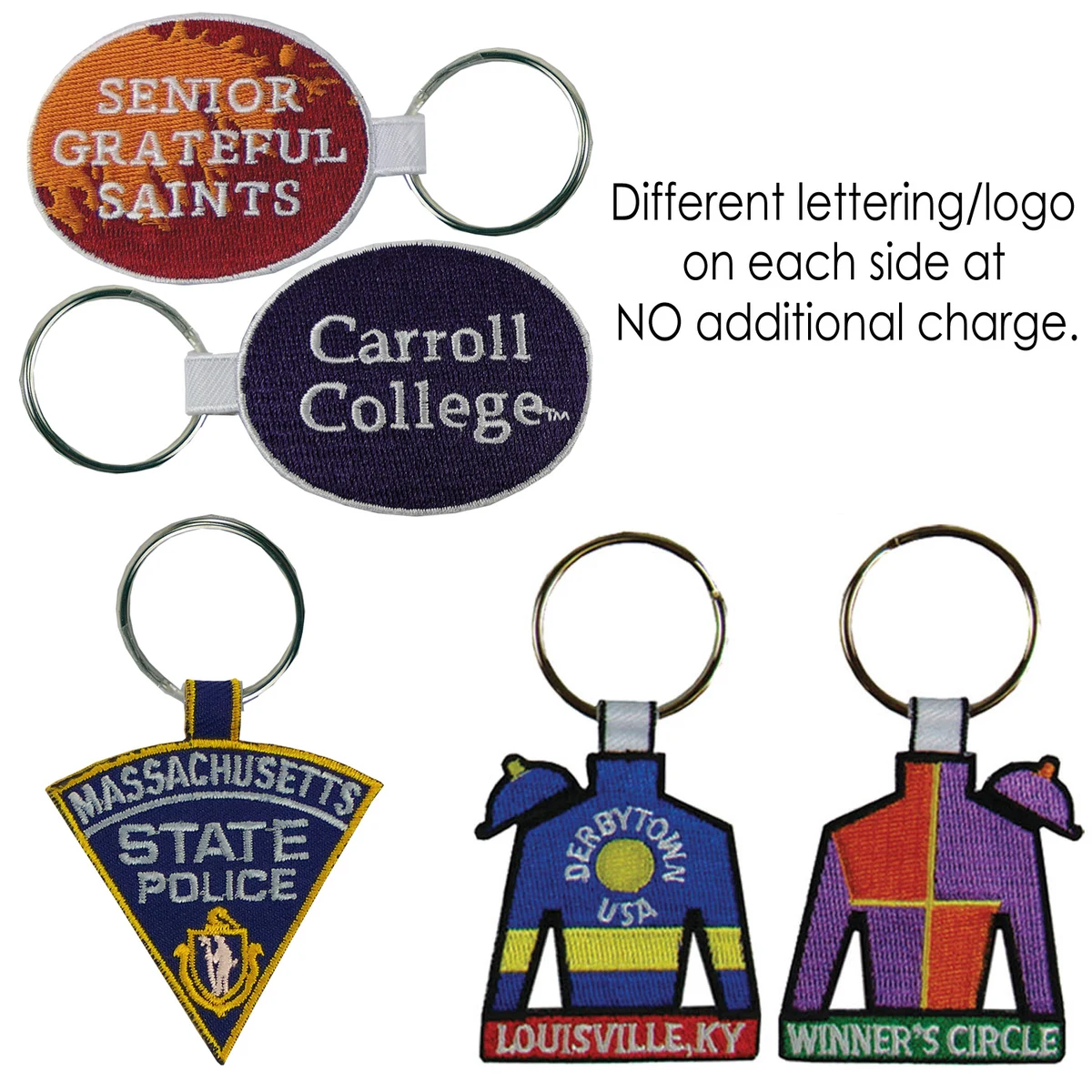 Custom Embroidered 2 Sided Key Ring 1