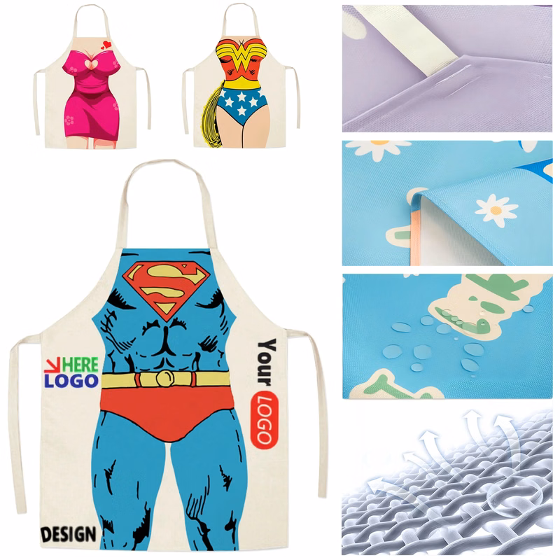 Waterproof Cartoon Apron Superhero Universal Kitchen Bib