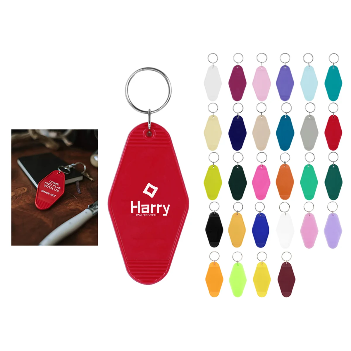 Plastic Hotel Keychain / Motel Key Tag 1